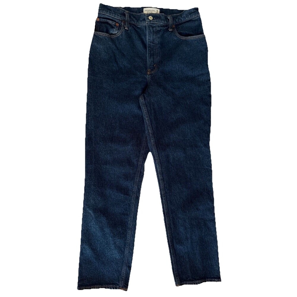 Ladies Abercrombie The 90’s Straight Ultra High Rise Dark Wash Jeans Size 30/10R